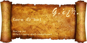Gere Ábel névjegykártya